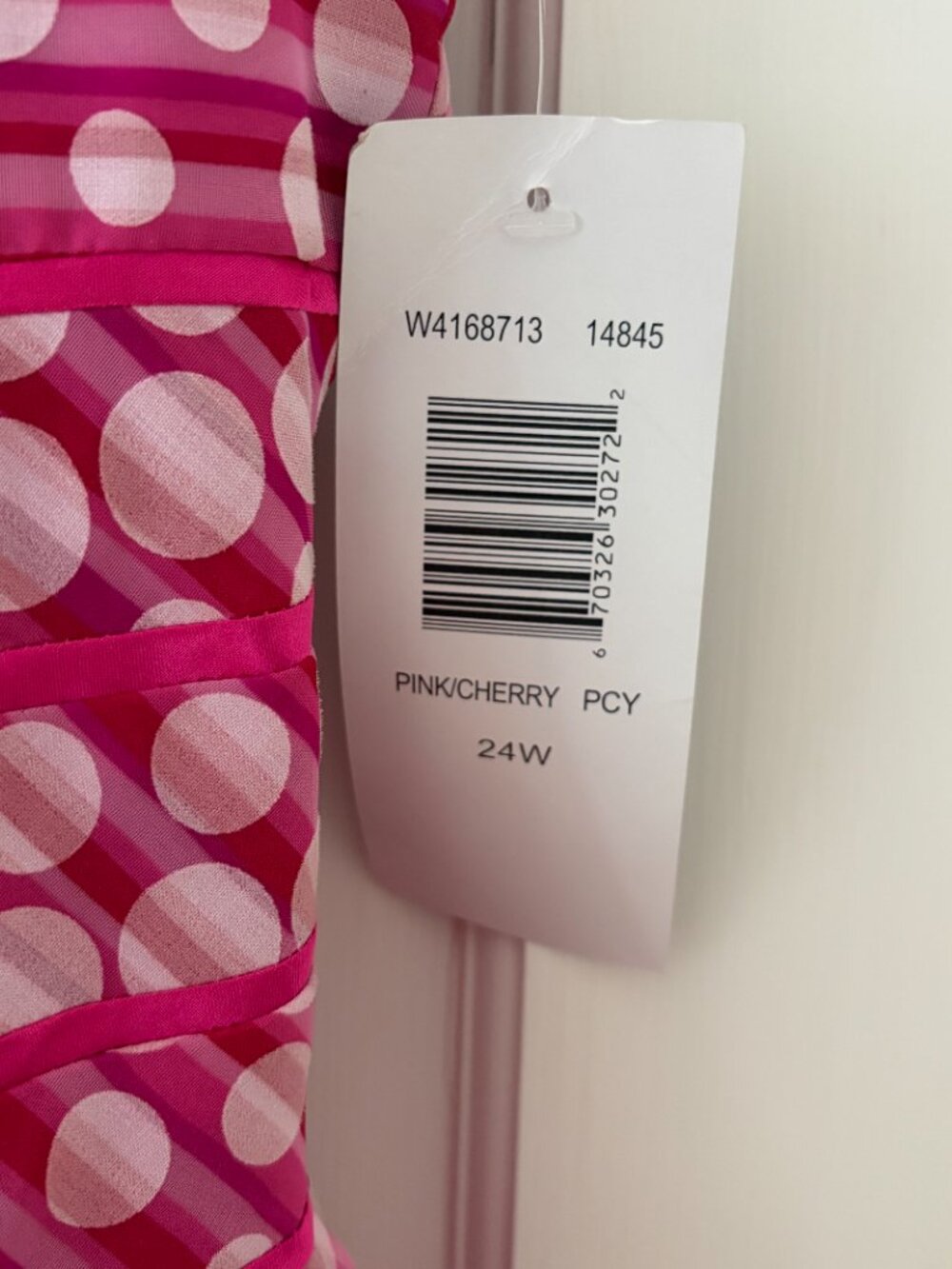 Signature by Robbie Bee pink and white polka dot dress Size 24 Lined - Picture 4 of 11